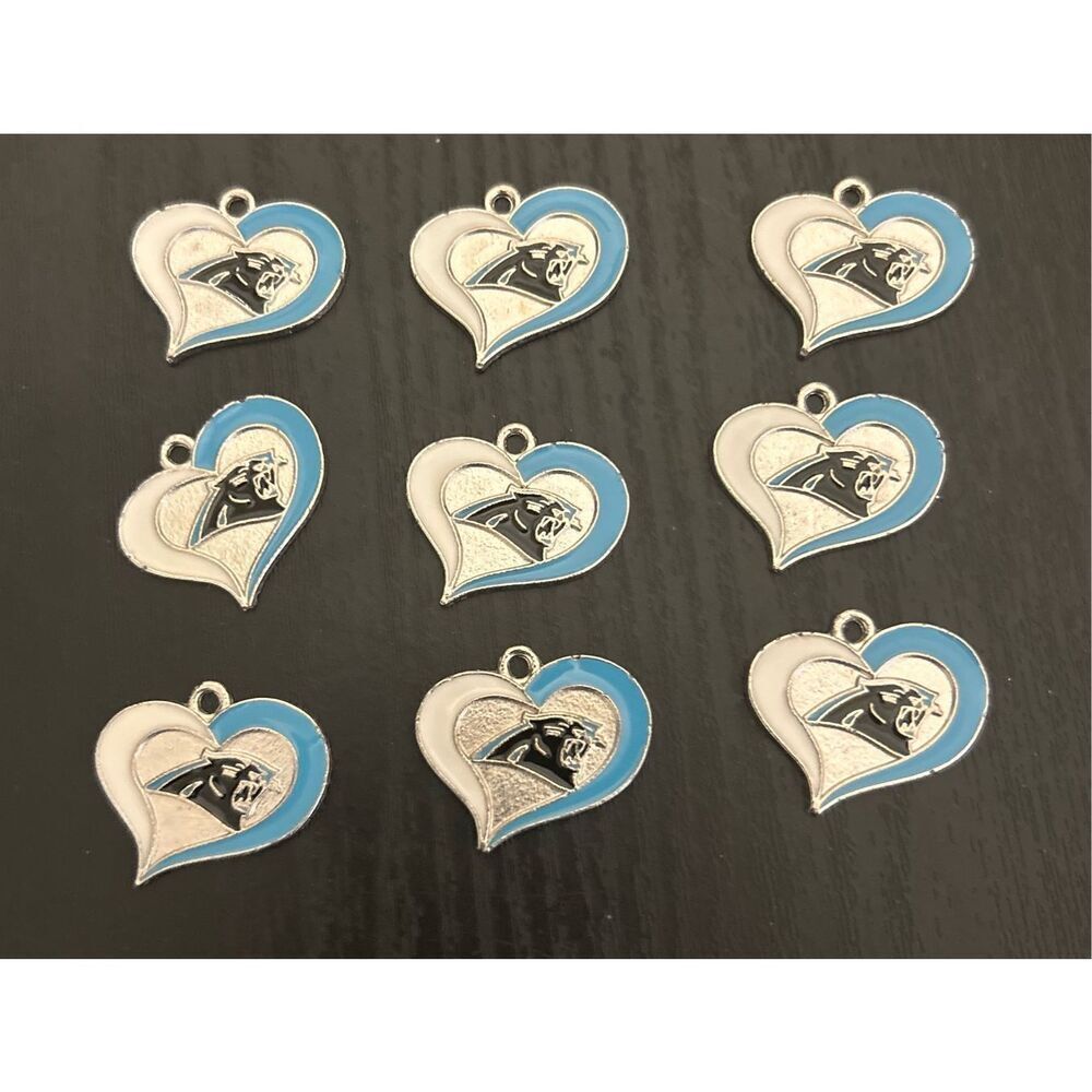 Nine North Carolina Panther Charms